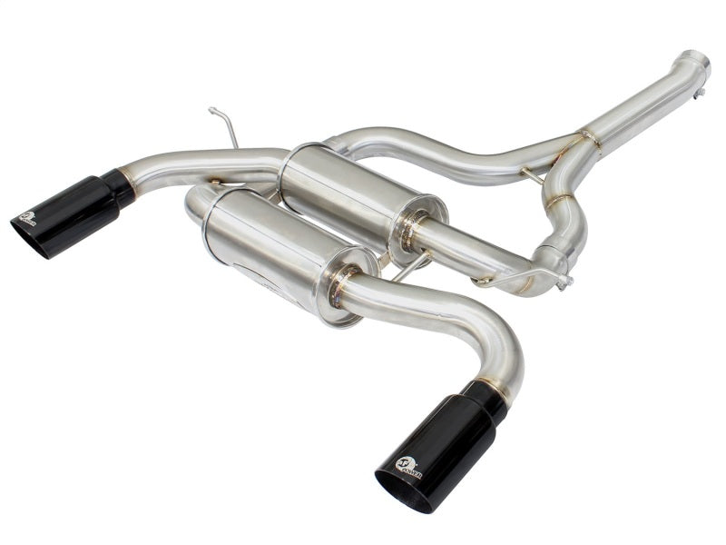 aFe MACHForce XP SS-304 Black Tip 2.5in Dia Axle Back Exhaust 12-15 BMW 335i (F30) 3.0L (t)-thumbmail-1