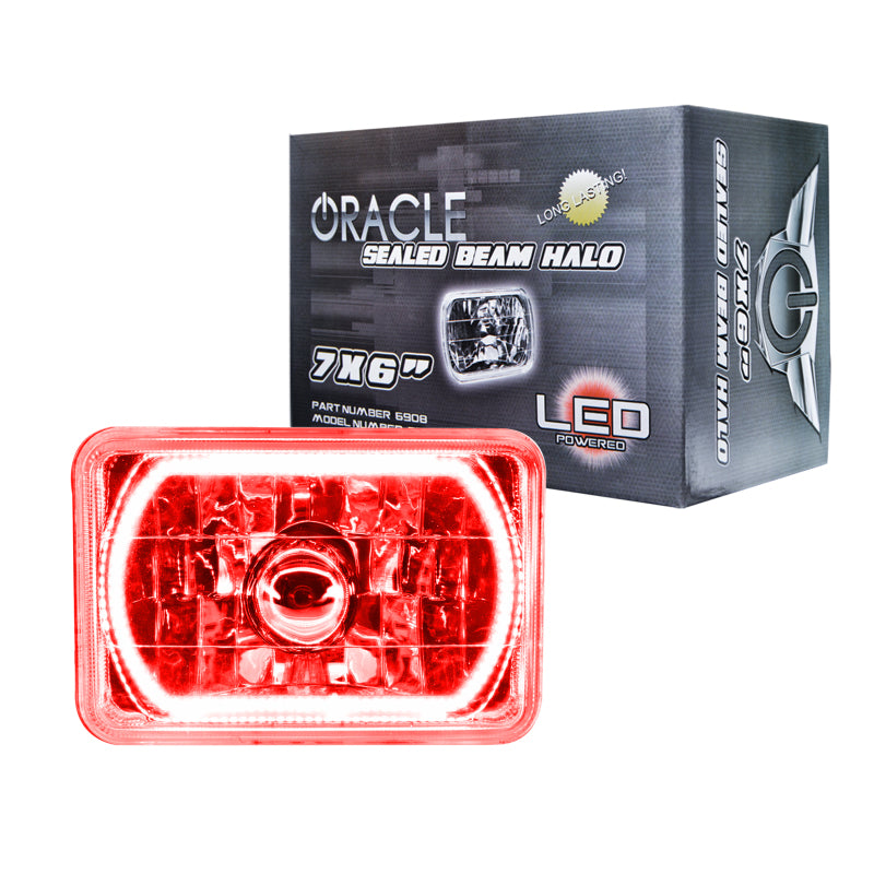 Oracle Pre-Installed Lights 7x6 IN. Sealed Beam - Red Halo-thumbmail-1