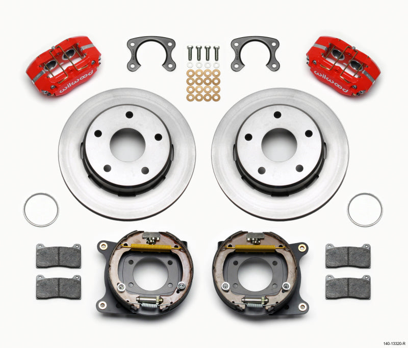 Wilwood Dynapro Lug Mount P/S Park Brake Kit Red Small Ford 2.36in Off Bronco 5 x 5.50-thumbmail-1