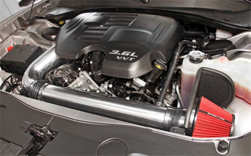 Spectre 11-17 Challenger/Charger 3.6L Air Intake Kit - Polished w/Red Filter-thumbmail-4