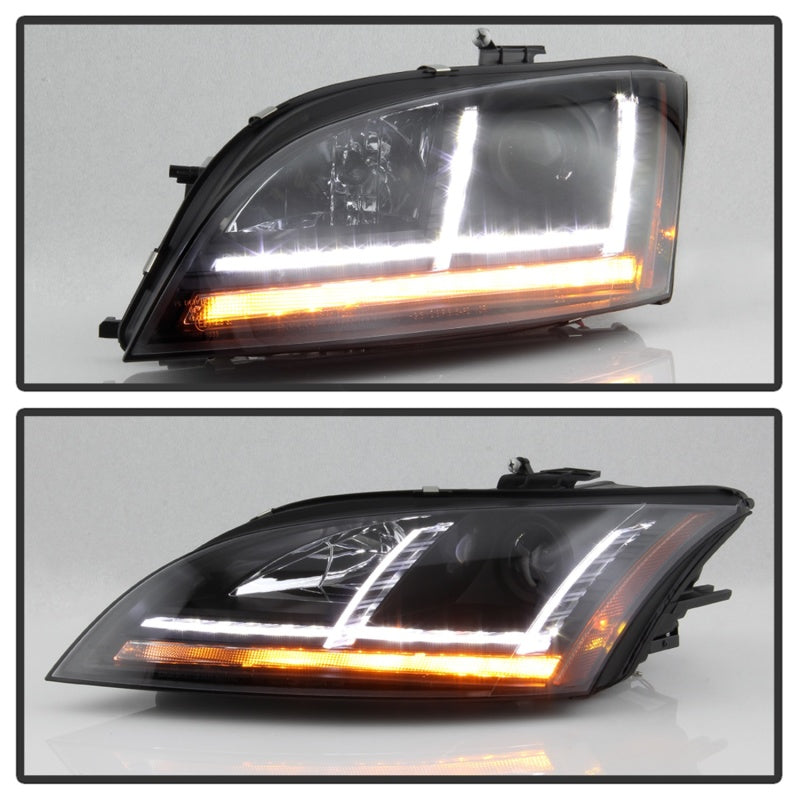 Spyder 08-15 Audi TT (HID Model Only) Projector Headlights - Sequential Signal - Black