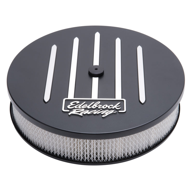 Edelbrock Air Cleaner Racing Series Round Aluminum Top Cloth Element 14In Dia X 3 125In Dropped Base-thumbmail-1
