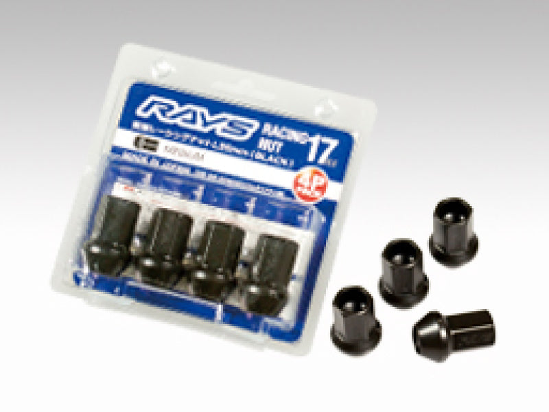 Rays 17 Hex Racing Nut Set L35 Short Type 12x1.50 - Black Chromate (4 Pieces)-thumbmail-1
