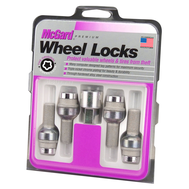 McGard Wheel Lock Bolt Set - 4pk. (Radius Seat) M14X1.5 / 17mm Hex / 28.2mm Shank Length - Chrome-thumbmail-2