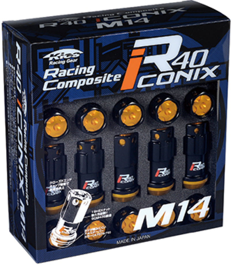 Project Kics 16+4 Black Lock & Lug Nuts R40 Iconix - 14X1.25 (Black Cap)-thumbmail-1