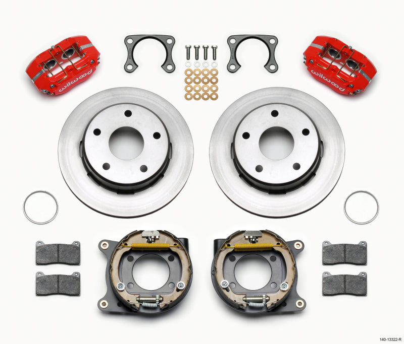 Wilwood Dynapro Lug Mount P/S Park Brake Kit Red Big Ford 2.36in Off Bronco 5 x 5.50-thumbmail-1