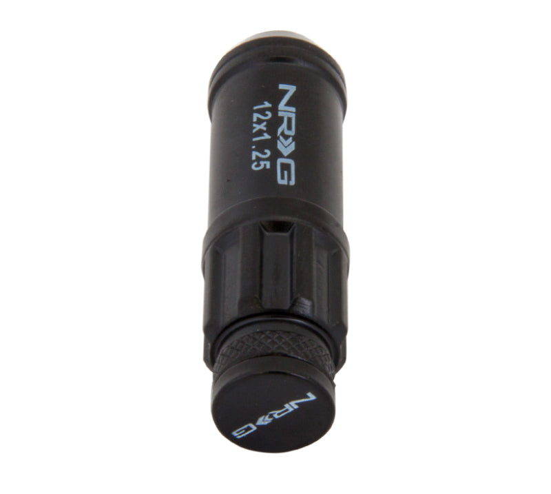 NRG 700 Series M12 X 1.25 Steel Lug Nut w/Dust Cap Cover Set 21 Pc w/Locks & Lock Socket - Black-thumbmail-3