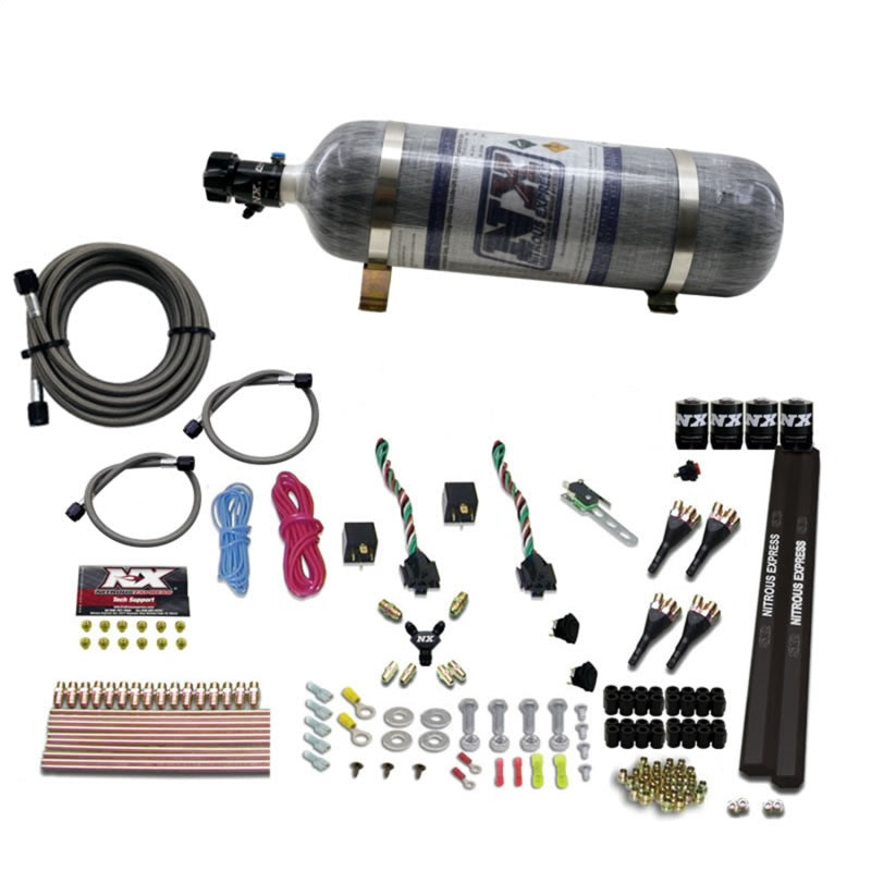 Nitrous Express 4 Cyl SX2 Nozzle Nitrous Kit (100-300HP x 2) w/Composite Bottle-thumbmail-2