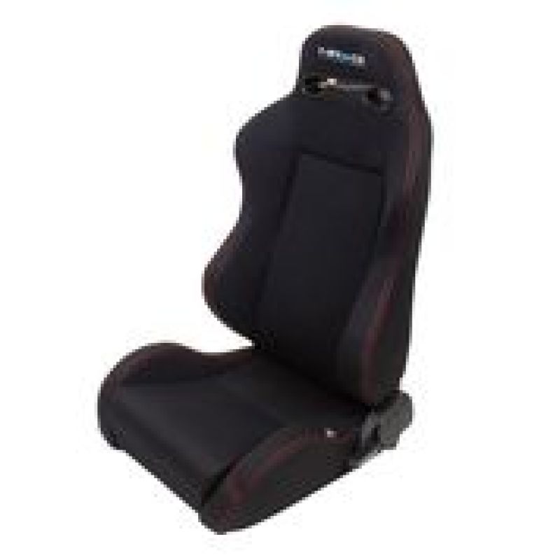 NRG Sport Seats (Pair) Type-R Cloth w/NRG Logo - Black w/Red Stitch-thumbmail-3