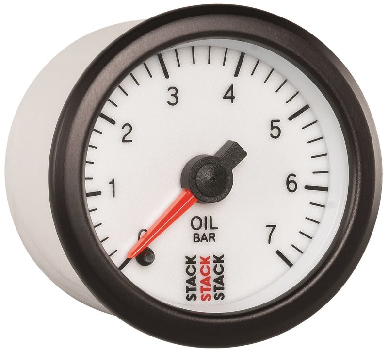 Autometer Stack 52mm 0-7 Bar M10 Male Pro Stepper Motor Oil Pressure Gauge - White-thumbmail-5