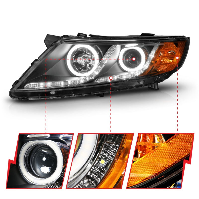 ANZO 2011-2013 Kia Optima Projector Headlights w/ Halo Black (CCFL)-thumbmail-8