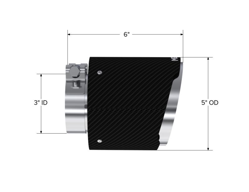 MBRP Universal Carbon Fiber Tip, 3in. ID./5in. OD./ 6.13in L. Angle Cut Dual Wall-thumbmail-2