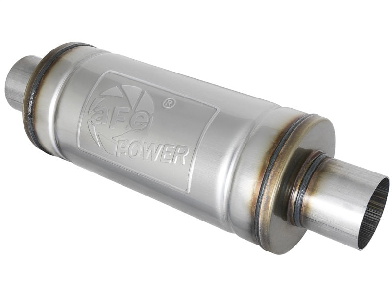 aFe MACH Force-Xp 409 SS Muffler 3in Center/Center 14in L x 6in Dia - Round Body-thumbmail-1
