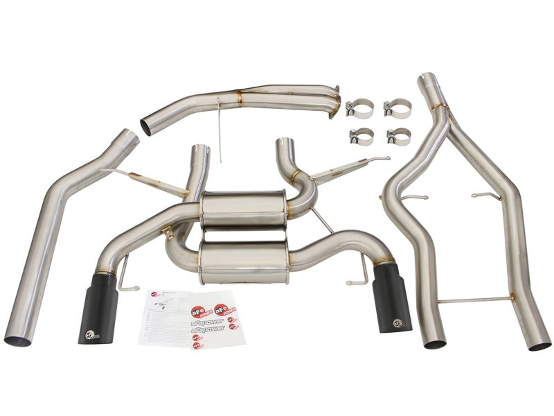 aFe MACHForce XP SS-304 Black Tip 3.0in-2.5in Dia Cat Back Exhaust 11-13 BMW 335i (E90/E92) 3.0L-thumbmail-2