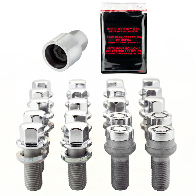 McGard 5 Lug Hex Install Kit w/Locks (Radius Seat Bolt) M14X1.5 / 17mm Hex / 26.3mm Shank L - Chrome-thumbmail-3