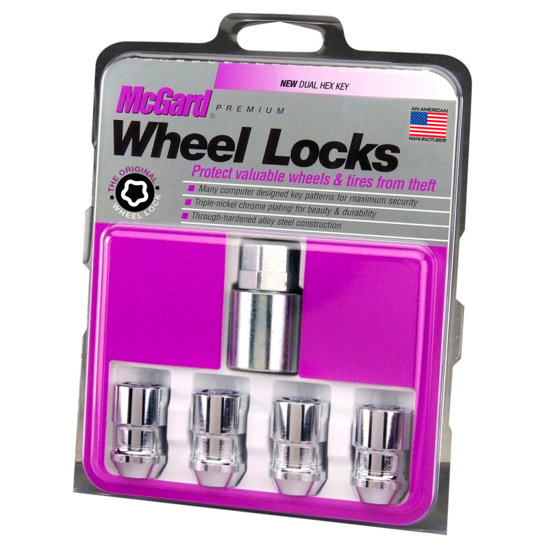 McGard Wheel Lock Nut Set - 4pk. (Cone Seat) M12X1.5 / 19mm & 21mm Dual Hex / 1.46in. L - Chrome-thumbmail-4