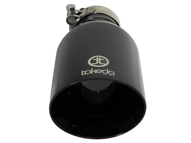 aFe Takeda 409 SS Clamp-On Exhaust Tip 2.5in. Inlet / 4.5in. Outlet / 9in. L - Black-thumbmail-4