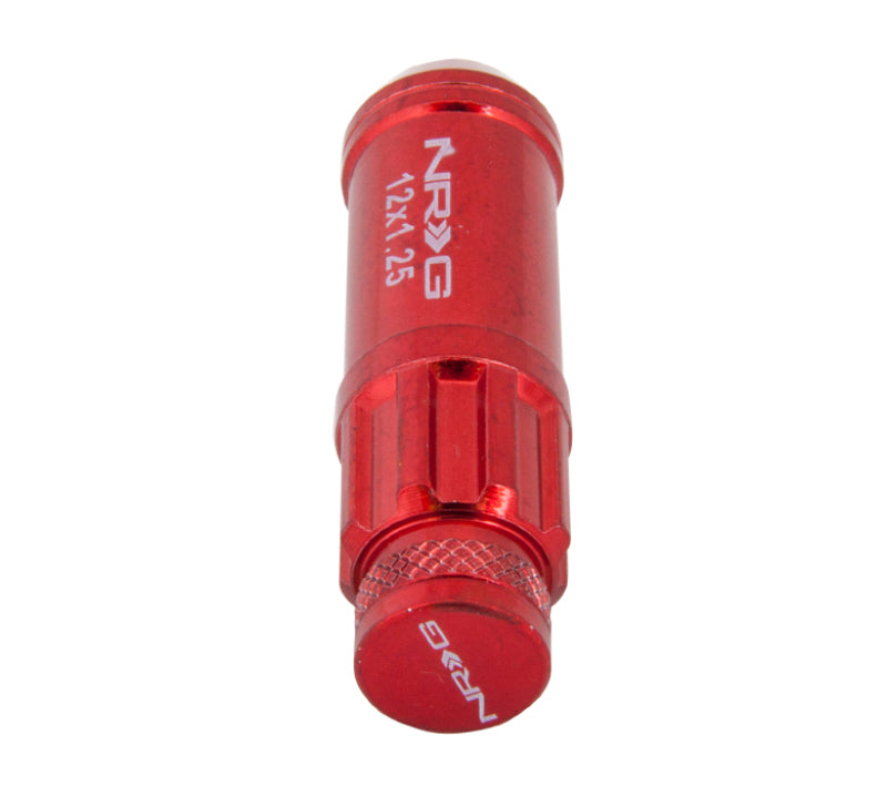 NRG 700 Series M12 X 1.25 Steel Lug Nut w/Dust Cap Cover Set 21 Pc w/Locks & Lock Socket - Red-thumbmail-4
