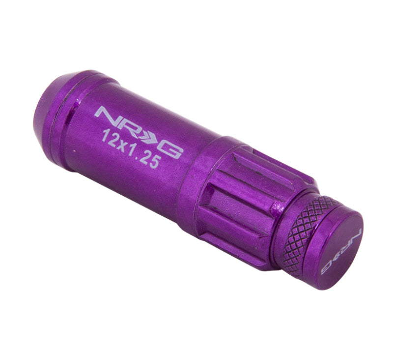 NRG 700 Series M12 X 1.25 Steel Lug Nut w/Dust Cap Cover Set 21 Pc w/Locks & Lock Socket - Purple-thumbmail-5