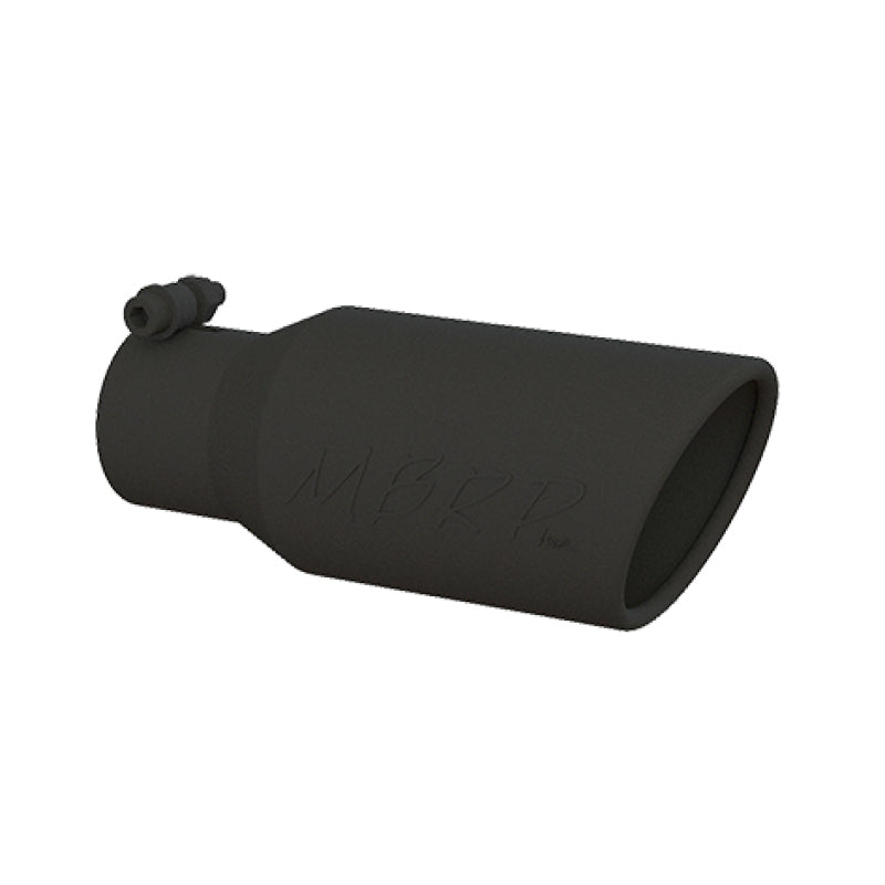 MBRP Universal Angled Rolled End Tip 4in OD / 2-3/4in Inlet / 10in Length - Black-thumbmail-2