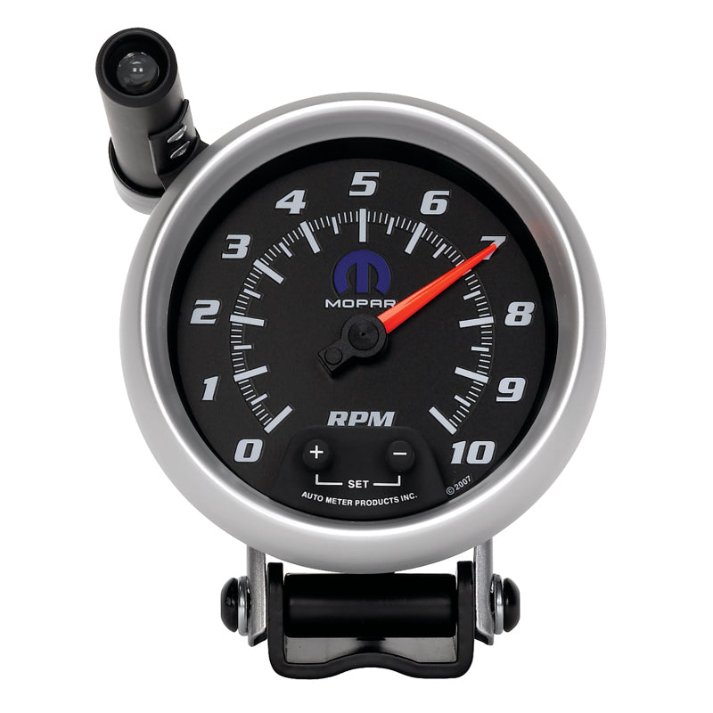 AutoMeter Gauge Tach 3-3/4in. 10K RPM Pedestal W/ Ext. Quick-Lite Black Mopar-thumbmail-1