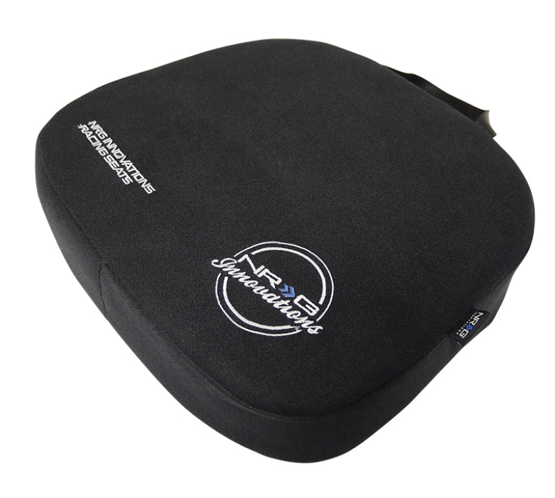 NRG Racing Seat Cushion - One Piece Memory Foam Nylon Black w/ White Stitching-thumbmail-2
