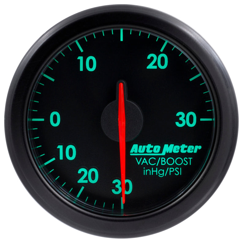 Autometer Airdrive 2-1/6in Boost/Vac Gauge 30in HG/30 PSI - Black-thumbmail-4