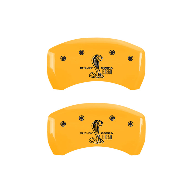 MGP Rear set 2 Caliper Covers Engraved Rear GT350 Shelby & Cobra Yellow finish black ch-thumbmail-3