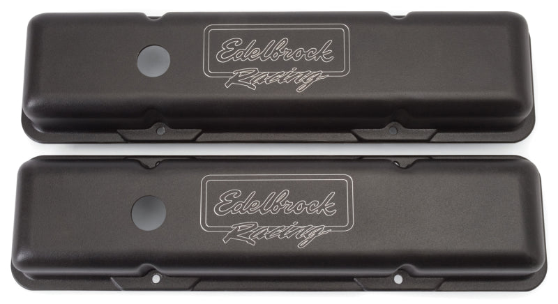 Edelbrock Valve Cover Victor Series Chevrolet 1959-1986 262-400 CI V8 Low Black-thumbmail-3