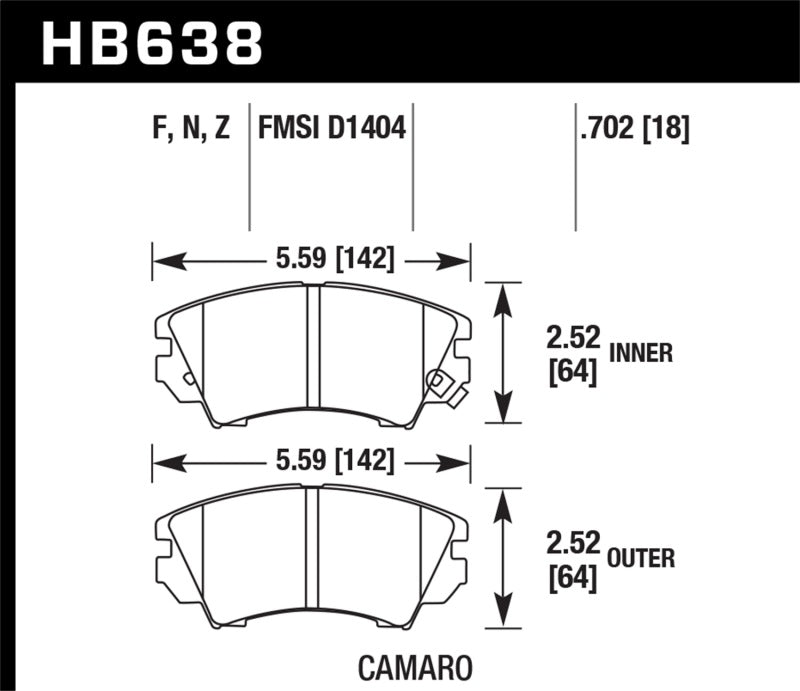 Hawk 10-15 Chevrolet Camaro HPS 5.0 Front Brake Pads-thumbmail-2