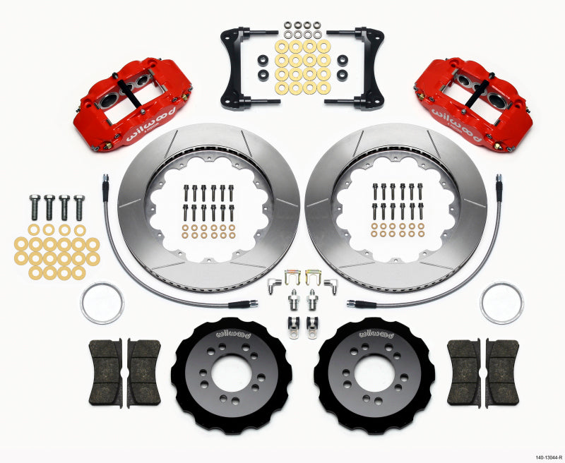 Wilwood Narrow Superlite 6R Front Hat Kit 14.00in Red 2008-up Hyundai Genesis Coupe w/Lines-thumbmail-1