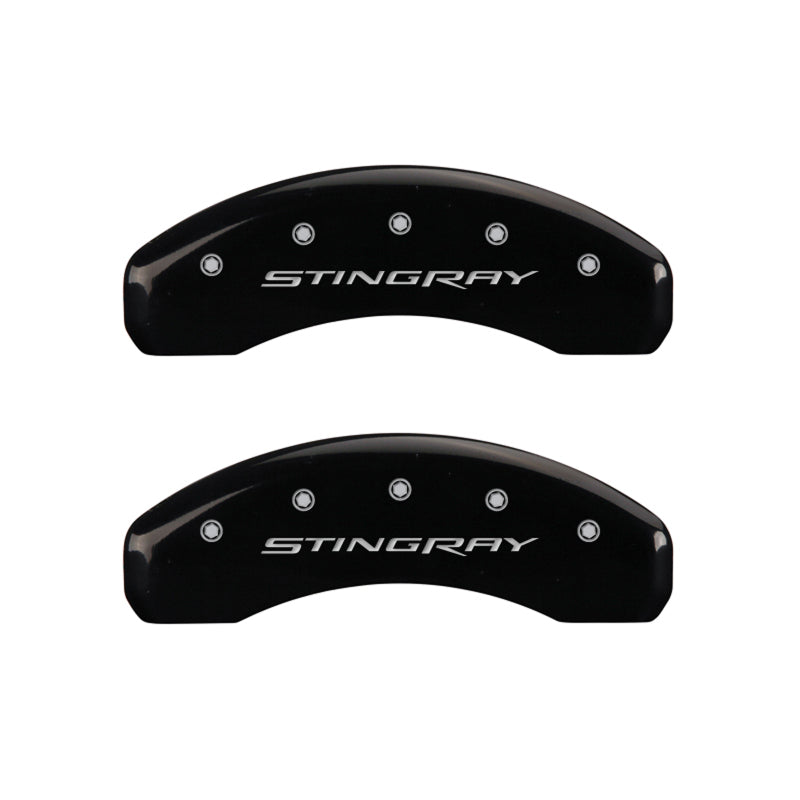 MGP 4 Caliper Covers Engraved Front & Rear Stingray Black finish silver ch-thumbmail-5