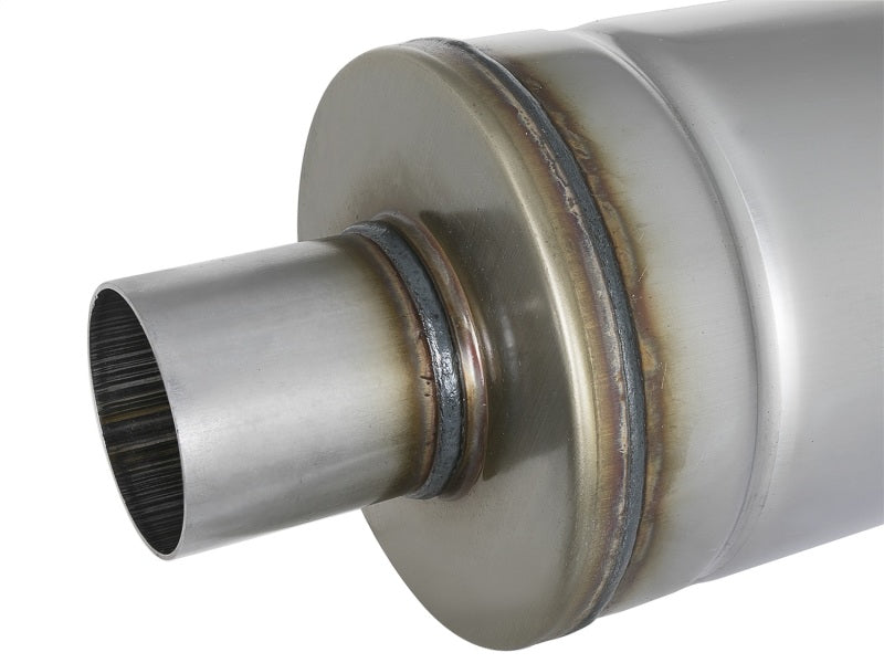 aFe MACH Force-Xp 409 SS Muffler 2.5in Center/Center 18in L x 6in Dia - Round Body-thumbmail-3