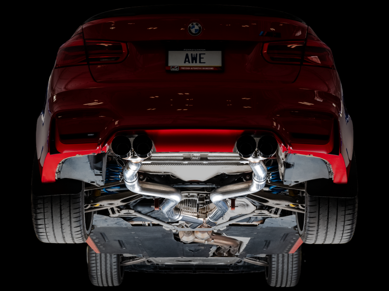 AWE Tuning BMW F8X M3/M4 Track Edition Catback Exhaust - Diamond Black Tips-thumbmail-6