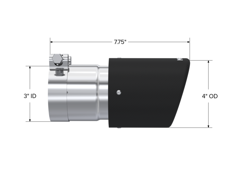 MBRP Universal Carbon Fiber Tip 4in OD/3in Inlet/7.7in L-thumbmail-6