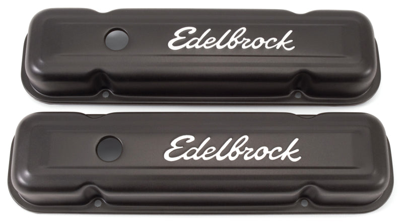Edelbrock Valve Cover Signature Series Pontiac 1962-1979 301-455 CI V8 Low Black-thumbmail-1