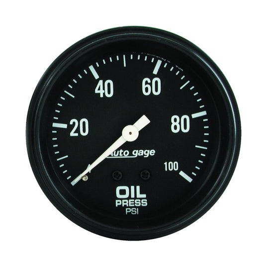 Autometer AutoGage 2-5/8in Mechanical Black 0-100 PSI Oil Pressure Gauge
