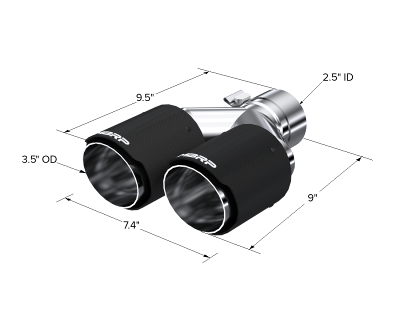 MBRP Universal Carbon Fiber Dual Tip 3.5in OD/2.5in Inlet-thumbmail-3