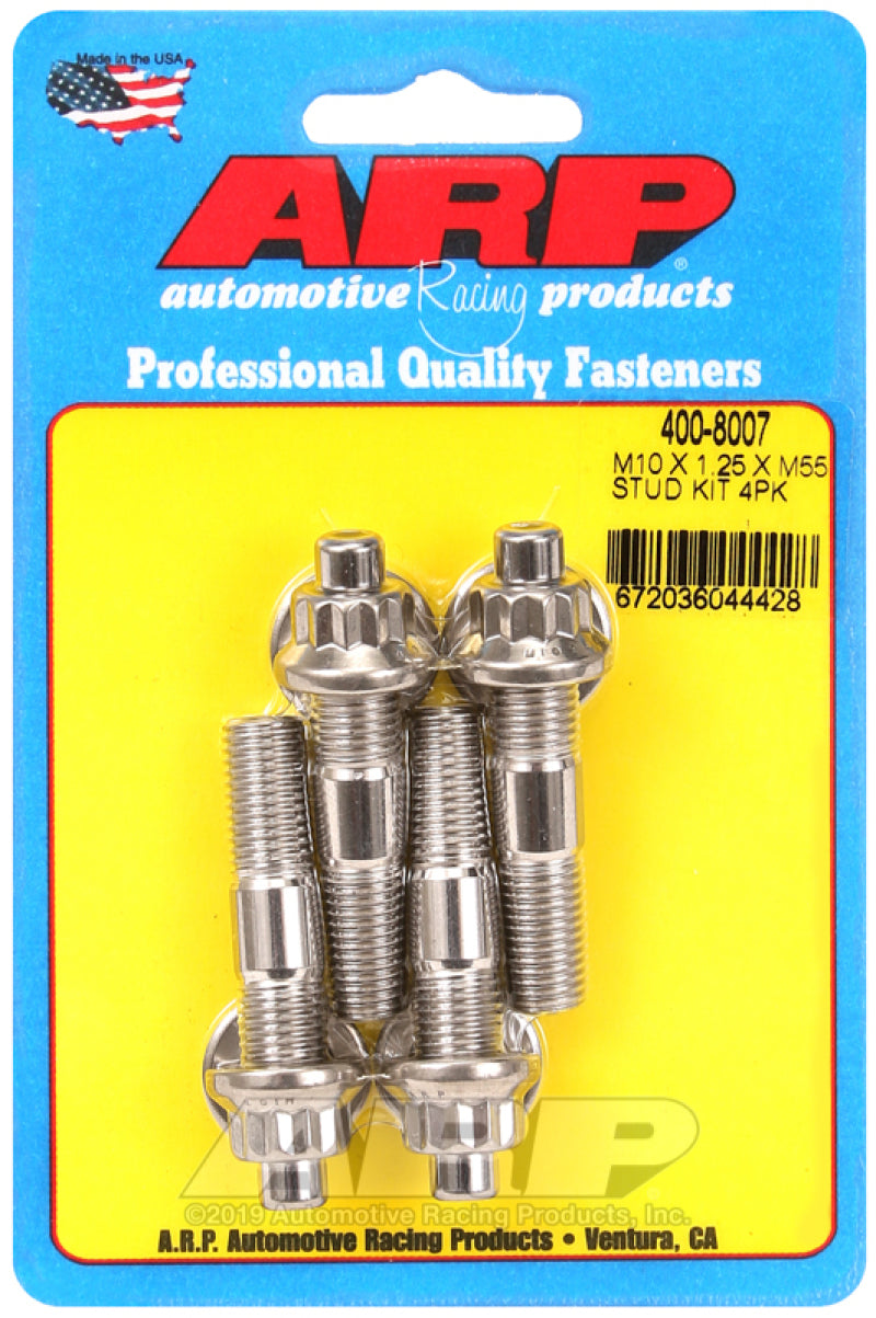 ARP M10 x 1.25 x 55mm Broached 4 Piece Stud Kit-thumbmail-1