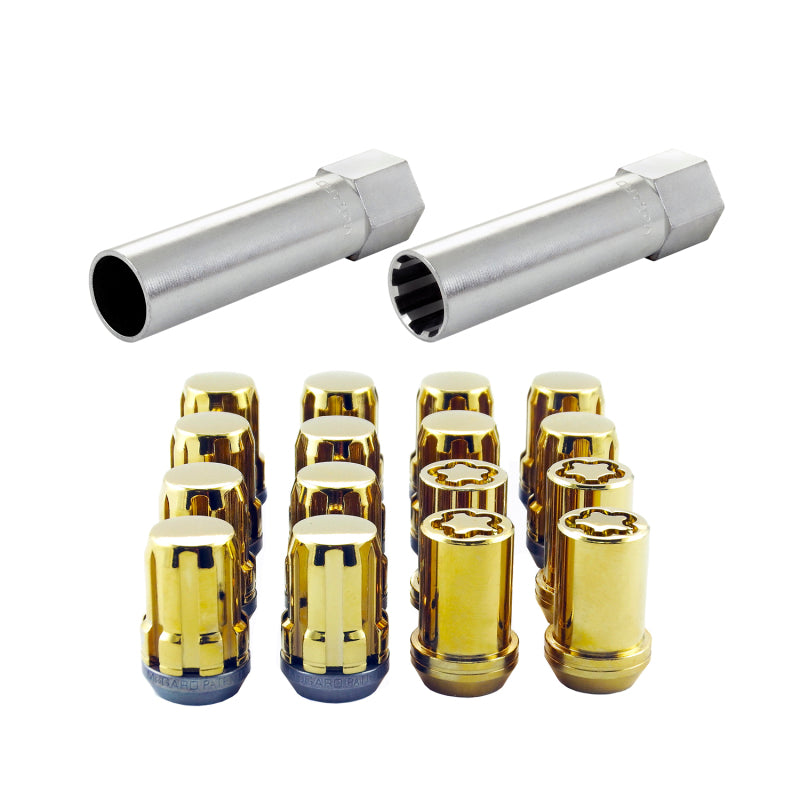 McGard SplineDrive Tuner 4 Lug Install Kit w/Locks & Tool (Cone) M12x1.5 / 13/16 Hex - Gold (CS)-thumbmail-6