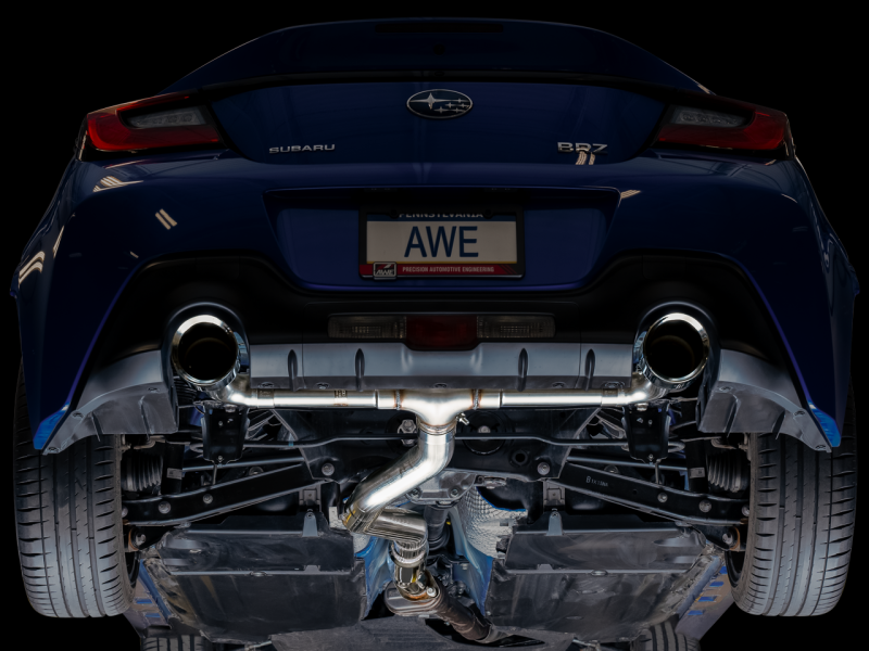 AWE Subaru BRZ/ Toyota GR86/ Toyota 86 Track Edition Cat-Back Exhaust- Chrome Silver Tips-thumbmail-3