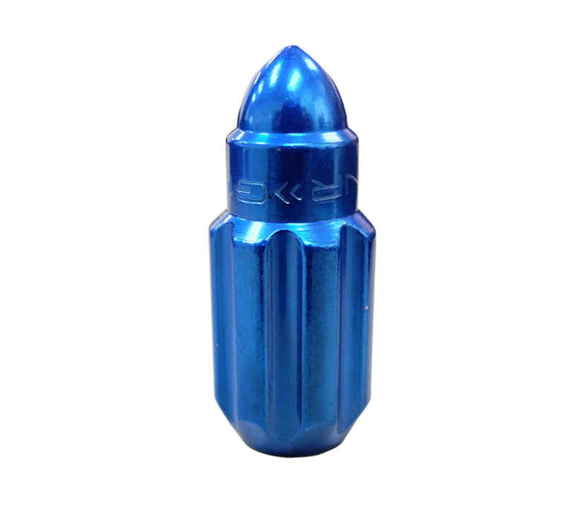 NRG 500 Series M12 X 1.5 Bullet Shape Steel Lug Nut Set - 21 Pc w/Lock Key - Blue-thumbmail-6