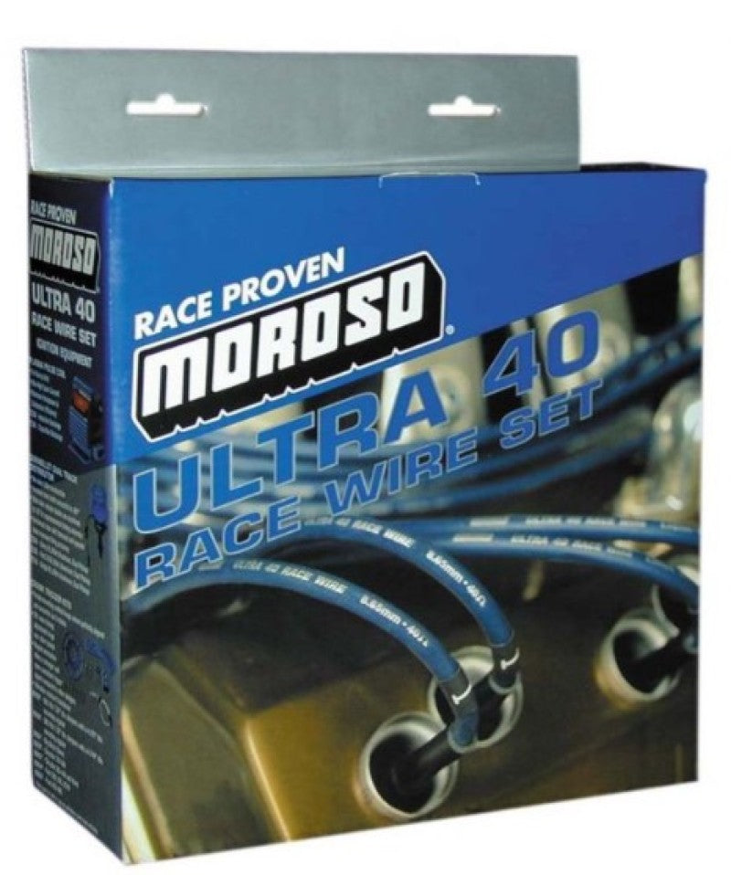 Moroso Ford 289-302 Ignition Wire Set - Ultra 40 - Sleeved - Non-HEI - 135 Degree - Black-thumbmail-1