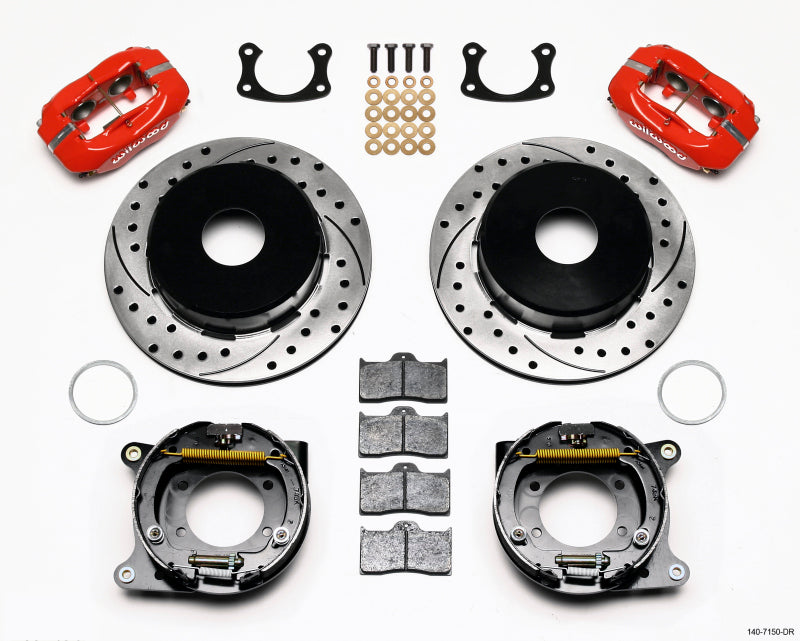 Wilwood Forged Dynalite P/S Park Brake Kit Drilled Red Big Ford New 2.50in Offset Currie Blank-thumbmail-1