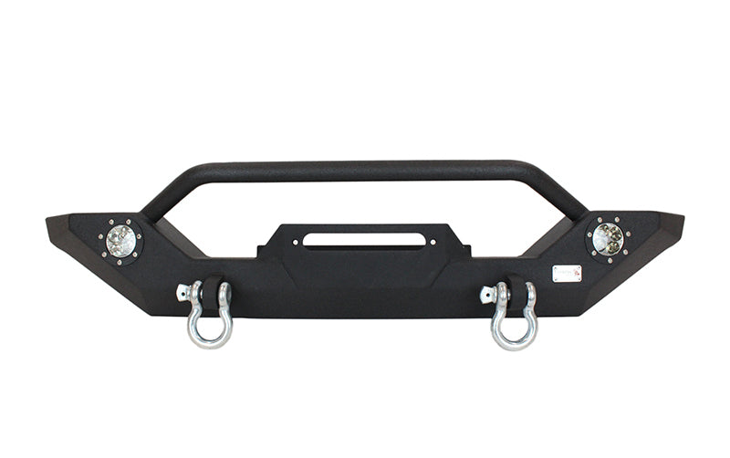 Fishbone Offroad 87-06 Jeep TJ/YJ Wrangler TJ/YJ Steel Front Bumper W/LEDs - Blk Textured Powercoat-thumbmail-1