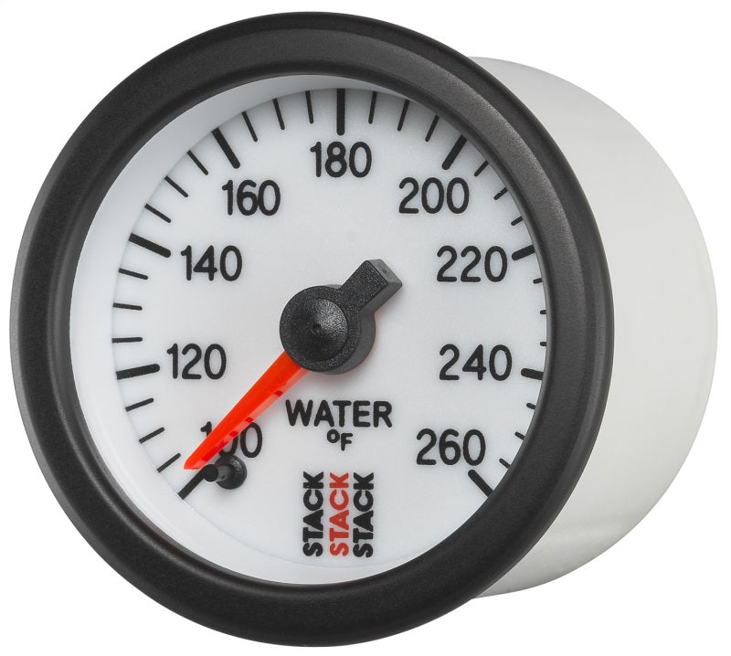 Autometer Stack 52mm 100-260 Deg F 1/8in NPTF Male Pro Stepper Motor Water Temp Gauge - White-thumbmail-5