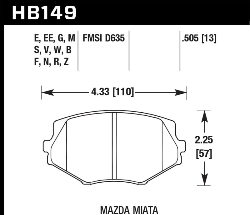 Hawk 94-05 Miata (01-05 Normal Suspension) Blue 9012  Race Front Brake Pads D635-thumbmail-3