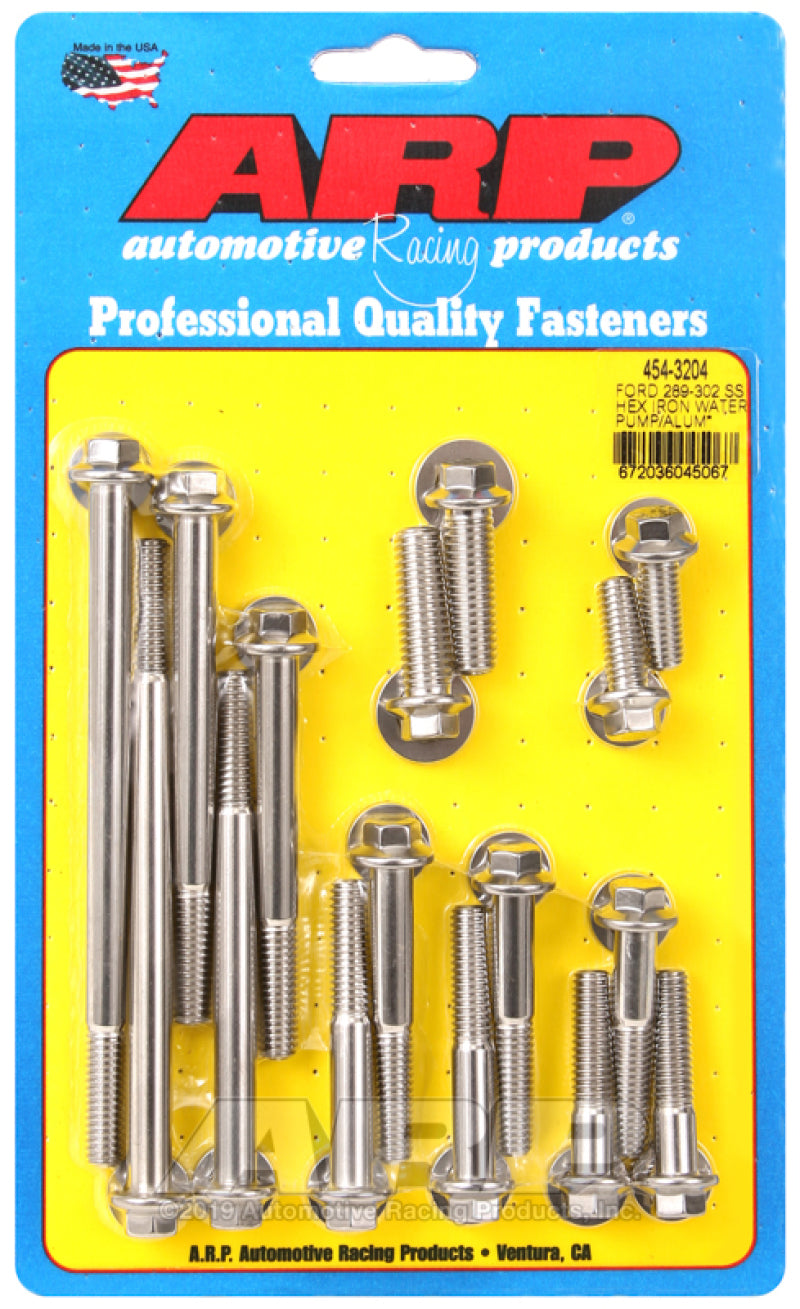 ARP Ford 289-302 SS Hex Iron Water Pump and Front Cover Bolt Kit-thumbmail-1