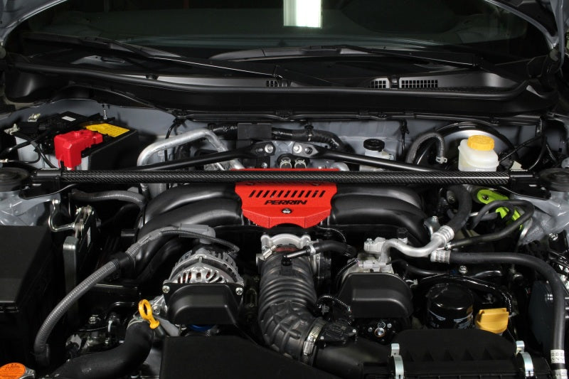 Perrin 2013+ BRZ/FR-S/86/GR86 Front Strut Brace - Carbon Fiber (Req. Removal of OEM Engine Cover)-thumbmail-3