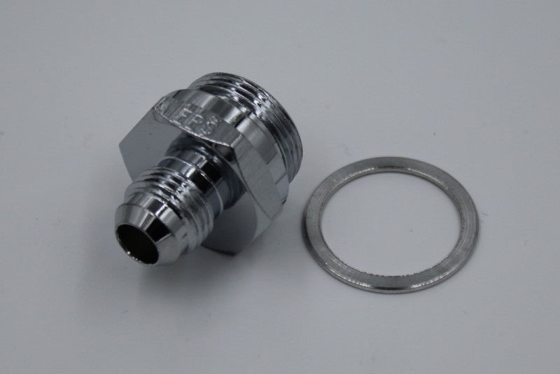Fragola -6AN x 7/8-20 Male Adapter-Dual Feed - Chrome-thumbmail-1